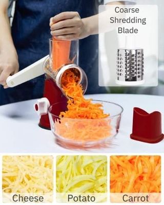 ম্যানুয়াল রোটারি পনির Grater বৃত্তাকার Tumbling বক্স Shredder শাকসবজি Shredding জন্য ড্রাম