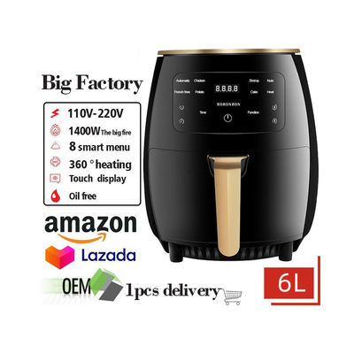 কাস্টমাইজড 1400W 6L ক্যাপাসিটি মাল্টি-ফাংশনাল এয়ার ফ্রাইয়ার পাত্র