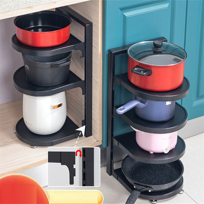 অ্যাডজাস্টেবল পট র্যাক সংগঠক 3 Tiers Pots and Pans Organizer with Customized Logo
