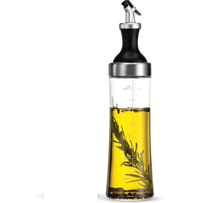হাউজিং উচ্চ Borosilicate গ্লাস তেল জার বাঁকা spout এবং তেল নিয়ন্ত্রণ পরিমাপ সঙ্গে সেট স্টক