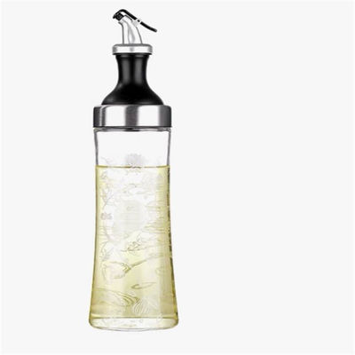 হাউজিং উচ্চ Borosilicate গ্লাস তেল জার বাঁকা spout এবং তেল নিয়ন্ত্রণ পরিমাপ সঙ্গে সেট স্টক