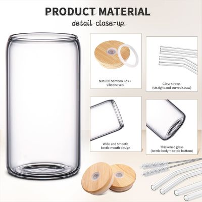 পার্টি উপলক্ষ Morden Luxury 16oz Clear Glass Mason Jug with Bamboo Lid and Straw. পার্টি উপলক্ষ Morden Luxury 16oz Clear Glass Mason Jug with Bamboo Lid and Straw.