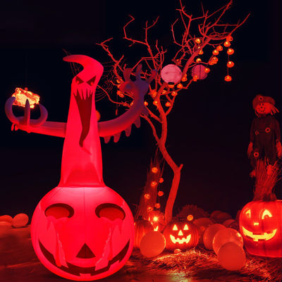 প্লাস্টিক হ্যালোইন inflatable কুমড়া Tombstone কুমড়া w / LEDs হ্যালোইন জন্য নিখুঁত