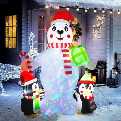 ইনডোর আউটডোর গার্ডেন ক্রিসমাস সজ্জা 6ft নাটাল inflatables সান্তা ক্লাউস LED লাইট সবুজ সঙ্গে
