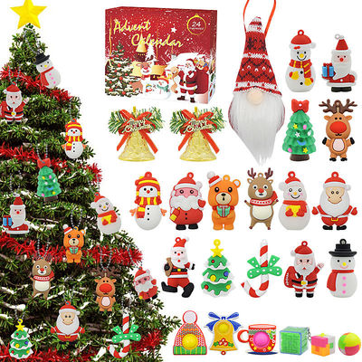 24pcs ক্রিসমাস অ্যাডভেন্ট ক্যালেন্ডার ব্লাইন্ড বক্স কার্টুন Fidget Squishy খেলনা শিশুদের জন্য খেলনা সেট