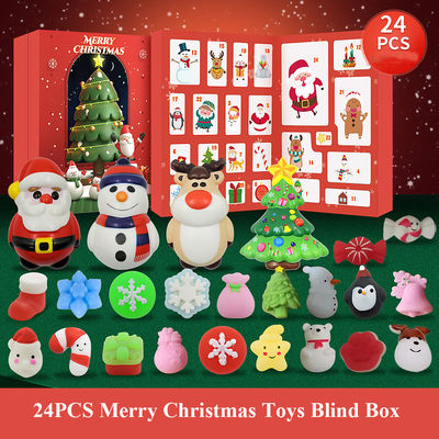 24pcs ক্রিসমাস অ্যাডভেন্ট ক্যালেন্ডার ব্লাইন্ড বক্স কার্টুন Fidget Squishy খেলনা শিশুদের জন্য খেলনা সেট