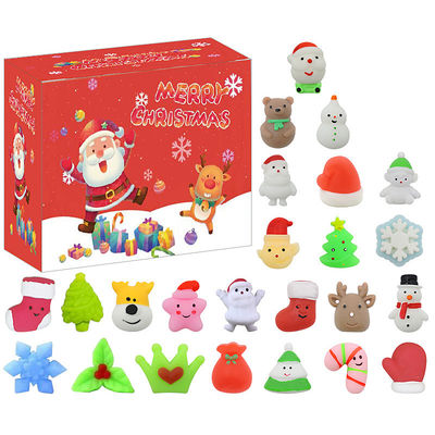24pcs ক্রিসমাস অ্যাডভেন্ট ক্যালেন্ডার ব্লাইন্ড বক্স কার্টুন Fidget Squishy খেলনা শিশুদের জন্য খেলনা সেট