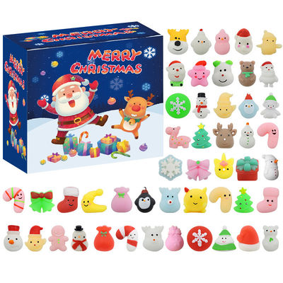 24pcs ক্রিসমাস অ্যাডভেন্ট ক্যালেন্ডার ব্লাইন্ড বক্স কার্টুন Fidget Squishy খেলনা শিশুদের জন্য খেলনা সেট