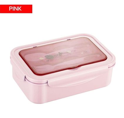শিশু/বৃদ্ধদের জন্য লাঞ্চ বক্স PP5 1400 এমএল মাইক্রোওয়েভ ফ্রিজ নিরাপদ বিপিএ-মুক্ত চামচ ফর্কের সাথে