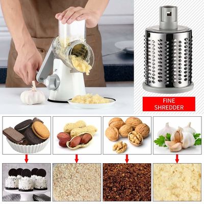 3 ড্রাম ব্লেড স্টক ম্যানুয়াল সবজি Slicer এবং ওয়ালনট গ্রাইন্ডার জন্য ঘূর্ণনশীল পনির Grater