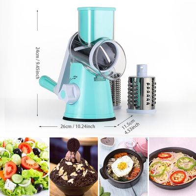 3 ড্রাম ব্লেড স্টক ম্যানুয়াল সবজি Slicer এবং ওয়ালনট গ্রাইন্ডার জন্য ঘূর্ণনশীল পনির Grater