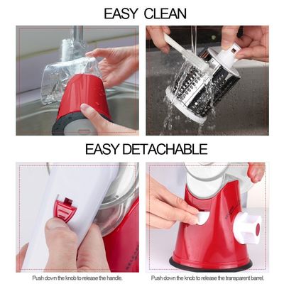 3 ড্রাম ব্লেড স্টক ম্যানুয়াল সবজি Slicer এবং ওয়ালনট গ্রাইন্ডার জন্য ঘূর্ণনশীল পনির Grater