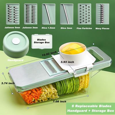 মিন্ট গ্রিন স্টেইনলেস স্টীল সবজি Slicer দ্রুত এবং সহজ খাবার প্রস্তুতির জন্য নিখুঁত