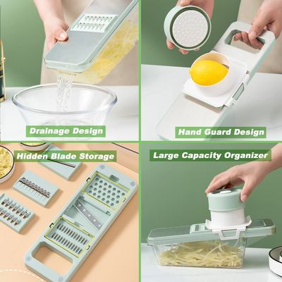 মিন্ট গ্রিন স্টেইনলেস স্টীল সবজি Slicer দ্রুত এবং সহজ খাবার প্রস্তুতির জন্য নিখুঁত