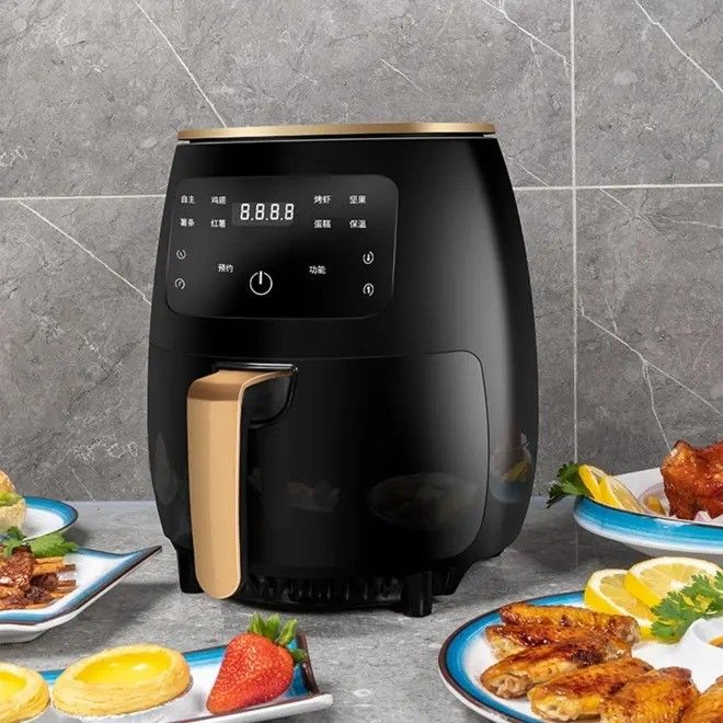 হালকা সূচক সহ ফাংশন 4.5L 6L নন-স্টিক রান্নার পৃষ্ঠতল তেল ছাড়াই এয়ার ফ্রাইটার