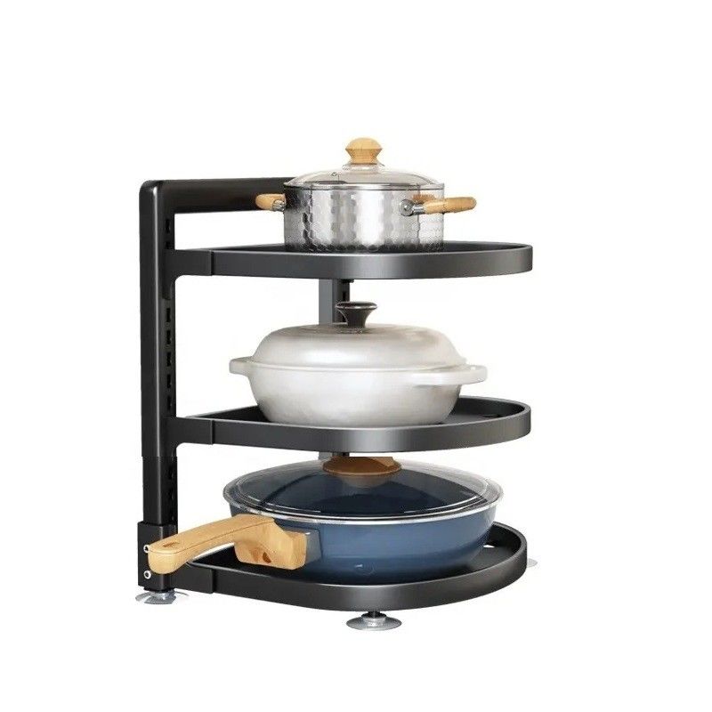 অ্যাডজাস্টেবল পট র্যাক সংগঠক 3 Tiers Pots and Pans Organizer with Customized Logo