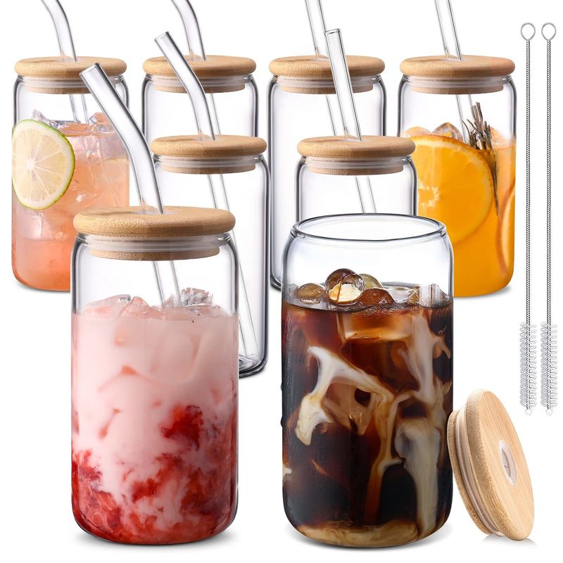 পার্টি উপলক্ষ Morden Luxury 16oz Clear Glass Mason Jug with Bamboo Lid and Straw. পার্টি উপলক্ষ Morden Luxury 16oz Clear Glass Mason Jug with Bamboo Lid and Straw.