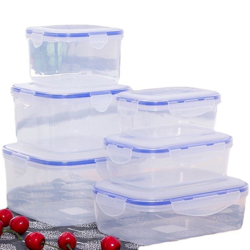 মাল্টি ফাংশনাল ফুড স্টোরেজ কন্টেইনারের জন্য 3pcs বায়ুরোধী প্লাস্টিক স্টোরেজ বক্স সেট
